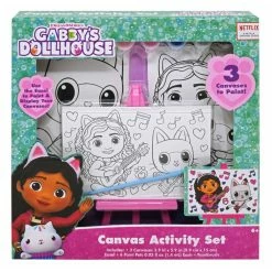 Gabbys Dollhouse Gabbys Dollshouse Paint On Canvas With 3 Canvases & Paints