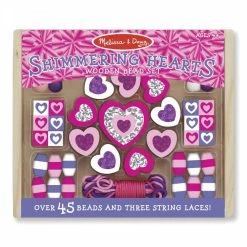 Melissa And Doug Melissa & Doug Wooden Shimmering Hearts Bead Set